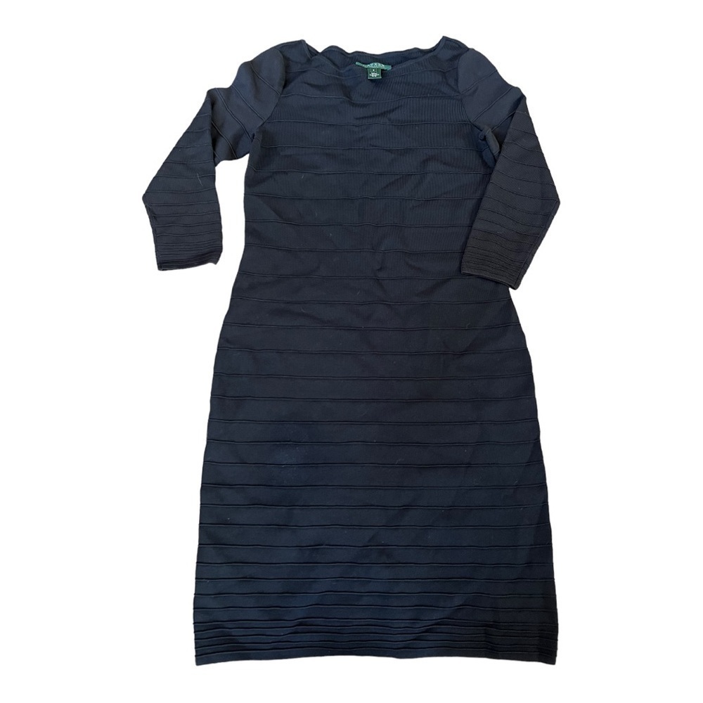 Lauren Ralph Lauren ribbed stretch 3/4 sleeve dress size S